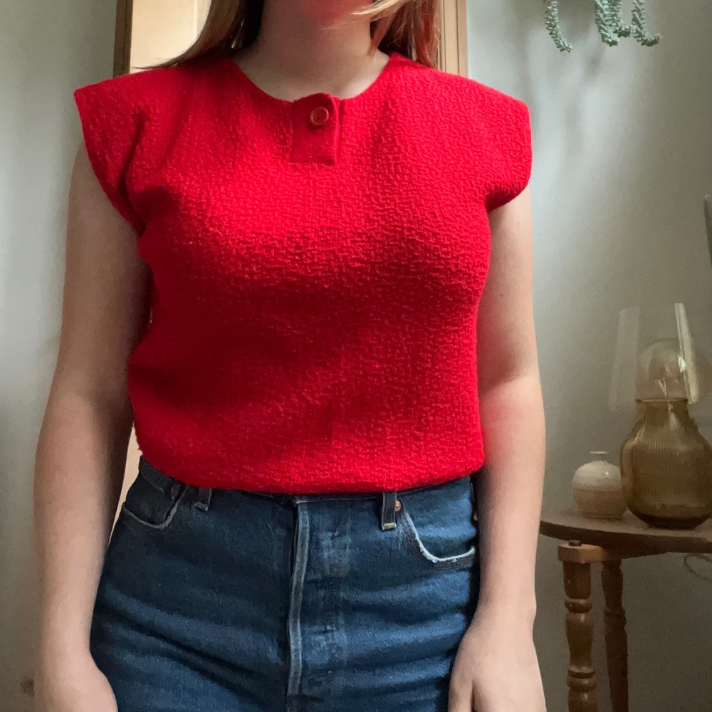 Vintage 100% Cotton Red Sweater